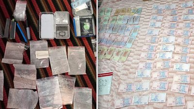 У підозрюваних поліцейські вилучили розфасовані наркотики й готівку. У підозрюваних поліцейські вилучили розфасовані наркотики й готівку.