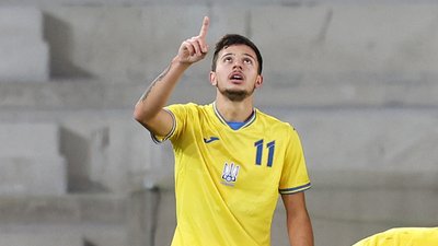 Назар Волошин, автор одного з голів України U21 у матчі проти Сербії
