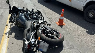 Пошкоджений мотоцикл внаслідок ДТП