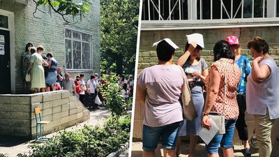 Ні затінку, ні лавок. Як у Кропивницькому від коронавірусу вакцинують працівників шкіл