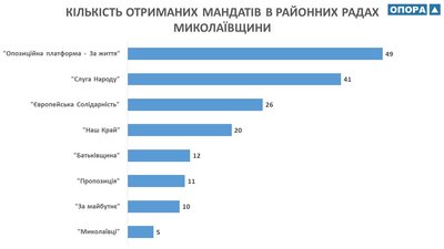&quot;ОП − ЗЖ&quot; отримали найбільшу кількість мандатів у районних радах Миколаївщини