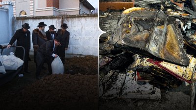 Поховання книг після пожежі у Садгірській синагозі на Буковині