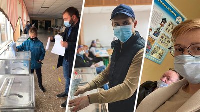 З дітьми, зізнанням у коханні та озонометром: як голосували кандидати на посаду мера Харкова