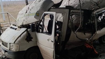 Автобус з гумдопомогою, обстріли, Херсонщина