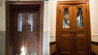 У Львові відреставрували історичні двері у неоготичному будинку У Львові відреставрували історичні двері у неоготичному будинку