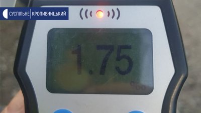 Результат тесту на вміст алкоголю в крові водія майже у 9 разів перевищує допустиму норму
