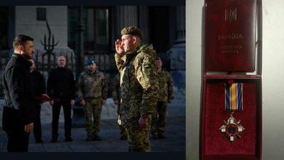 Сапера Богдана Мамулу з Житомирщини президент України Володимир Зеленський нагородив орденом "За мужність" ІІІ ступеня