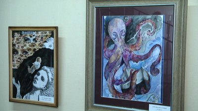 У Житомирі відкрилася виставка робіт учнів художньої школи під назвою "Мир і війна очима дітей" У Житомирі відкрилася виставка робіт учнів художньої школи під назвою "Мир і війна очима дітей"