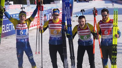 Збірна України з біатлону — бронзові призери естафети Кубка світу в Новому Месті.