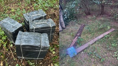 На Волині на кордоні з Польщею знайшли ящики з контрабандними сигаретами На Волині на кордоні з Польщею знайшли ящики з контрабандними сигаретами