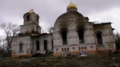 Церква, де росіяни влаштували склад пального та боєприпасів Церква, де росіяни влаштували склад пального та боєприпасів