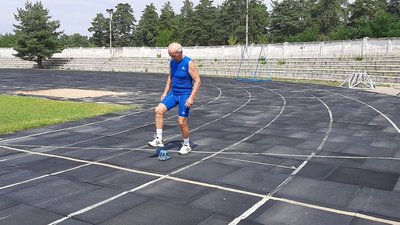 Микола Фоменко готується до старту, під час тренування Микола Фоменко готується до старту, під час тренування