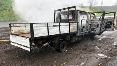 На Дніпропетровщині згоріла вантажівка
