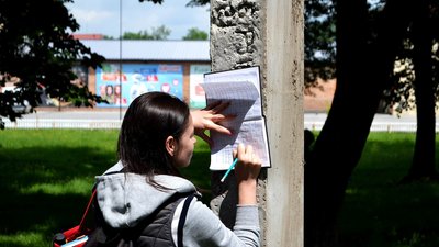 На Тернопільщині волонтери провели інвентаризацію зелених насаджень у парку