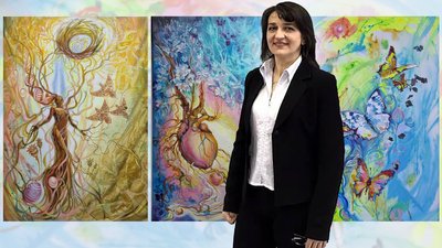 художниця, виставка, картини, дім украхнської культури, коли цвіте серце