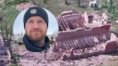 Олексій Харківський показав руїни школи у Вовчанську, в якій вчився