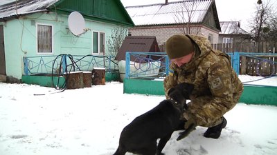 Викинуте під Житомиром у закоркованій пляшці цуценя врятував прикордонник
