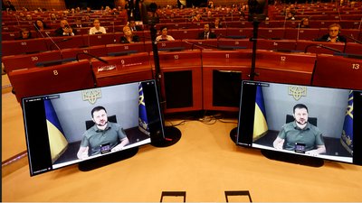 "Після спроб заплющити очі на реальність нарешті почався справжній діалог" — Зеленський виступив у ПАРЄ "Після спроб заплющити очі на реальність нарешті почався справжній діалог" — Зеленський виступив у ПАРЄ