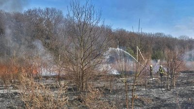 Горіла трава на Волині, гасили пожежу сухої трави