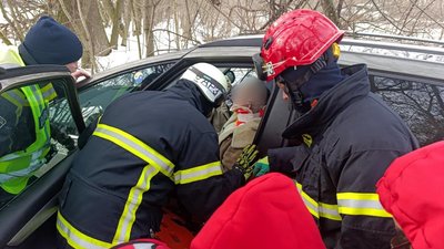 Аварія, ДТП, в’їхала в дерево, ДСНС, поліція