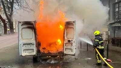 Пожежа, ДСНС, вогонь, надзвичайники, автобус, мікроавтобус, транспорт