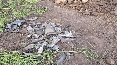 Уламки ракети, яку збили над Тернопільщиною Уламки ракети, яку збили над Тернопільщиною