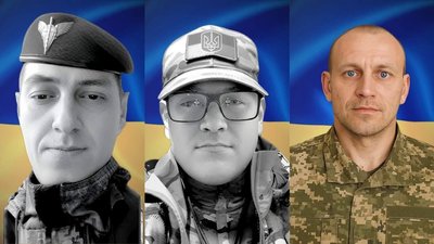 Полеглі військові з Буковини Дмитро Бонар, Олег Корницький та Олександр Пярсон