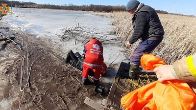 На Полтавщині шукають тіло чоловіка, який провалився під лід На Полтавщині шукають тіло чоловіка, який провалився під лід