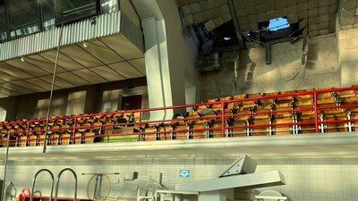 Росія обстріляла будівлю спорткомплексу "Акварена" у Харкові Росія обстріляла будівлю спорткомплексу "Акварена" у Харкові