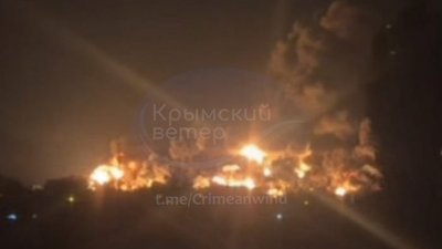 під час удару по нафтобазі у Феодосії пошкодили 16 резервуарів з пальним