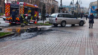 Покришки горіли під КМДА