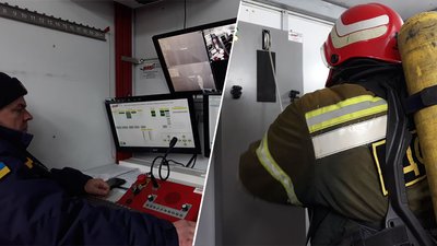У споряджені вагою 20 кілограмів. Рятувальники Кіровоградщини тренуються в теплодимокамері
