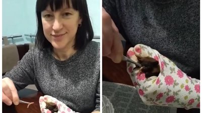 Тетяна Микитюк, молодша наукова співробітниця НПП “Дністровський каньйон" підгодовує кажанів Тетяна Микитюк, молодша наукова співробітниця НПП “Дністровський каньйон" підгодовує кажанів
