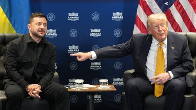 Володимир Зеленський із Дональдом Трампом на саміті НАТО в Анкарі 8 липня 2026 року