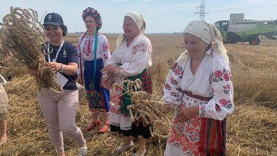 Перший сніп зібрали вручну: на Черкащині відтворили зажинковий ритуал Перший сніп зібрали вручну: на Черкащині відтворили зажинковий ритуал