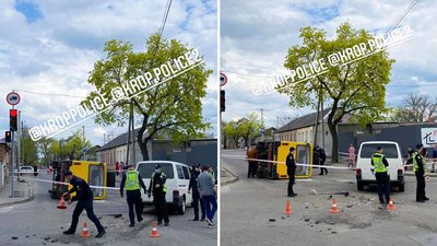 У Кропивницькому внаслідок аварії перекинулась маршрутка У Кропивницькому внаслідок аварії перекинулась маршрутка