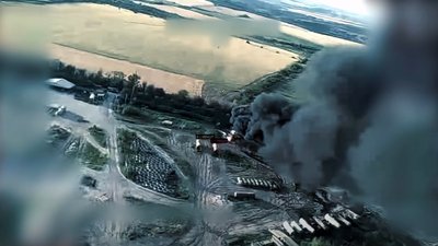 Ураження бази російських військ в Новоамвросіївському на Донеччині