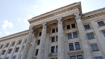Будинок профспілок в Одесі. 2 травня 2023. Фото: Суспільне Одеса Будинок профспілок в Одесі. 2 травня 2023. Фото: Суспільне Одеса