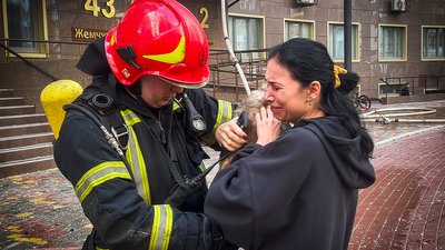 В Одесі під час пожежі врятували песика В Одесі під час пожежі врятували песика