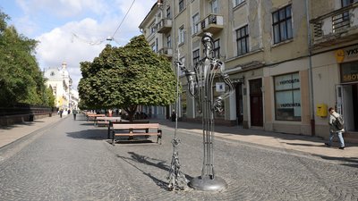 Двірник на вулиці Кобилянській Двірник на вулиці Кобилянській