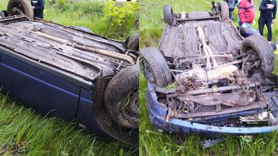 На Золотоніщині легковик з’їхав у кювет та перекинувся