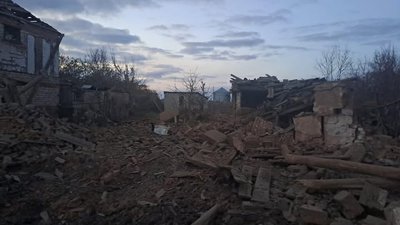 Зруйнований будинок у Куп'янському районі