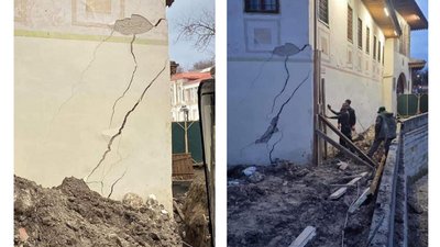 Окупанти в Криму пошкодили будівлю історичного Ханського палацу під час реставрації Окупанти в Криму пошкодили будівлю історичного Ханського палацу під час реставрації