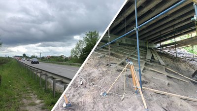 На західному об'їзді Львова тестували міст. Він у передаварійному стані