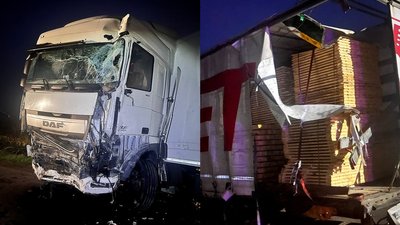 На Волині сталася аварія за участю двох вантажівок. Один з водіїв був нетверезим