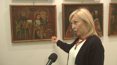Першою іконою в колекції стала ікона Богородиці з святим Миколаєм. Фото: Суспільне. Поділля.