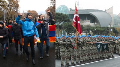 У Баку пройшов парад на честь перемоги в Нагірному Карабаху. В Єревані протести та затримання