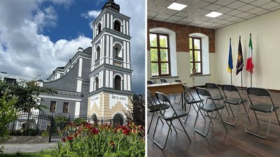 Житомир, простір для ветеранів, костел святого Йоана з Дуклі
