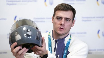 Владислав Гераскевич із "шоломом пам'яті"