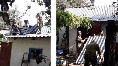 Одеські піхотинці відновили будинок волонтерки, який постраждав після атаки бойовиків Одеські піхотинці відновили будинок волонтерки, який постраждав після атаки бойовиків